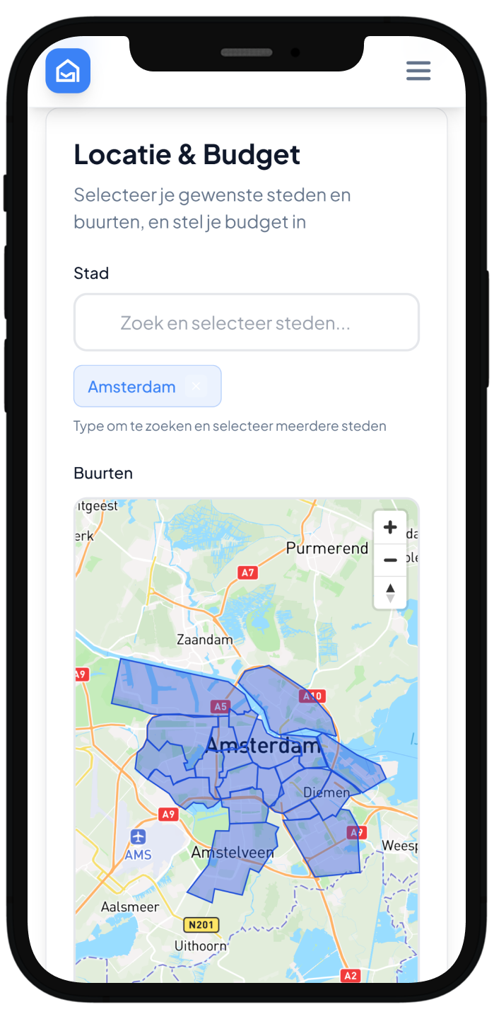 Voorkeuren scherm